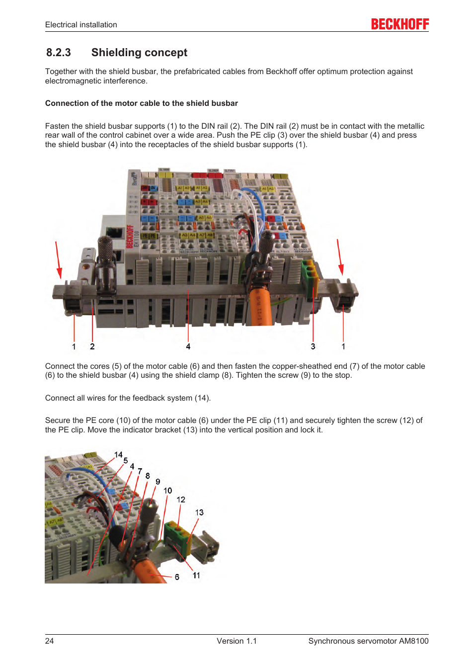 3 shielding concept, Ends (see sectionshielding concept | BECKHOFF AM8100 User Manual | Page 24 / 35