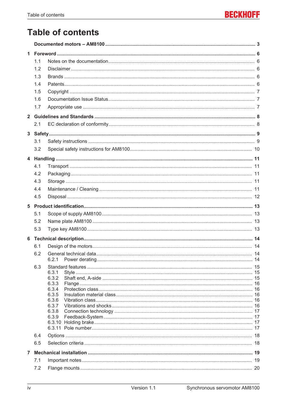 BECKHOFF AM8100 User Manual | Page 4 / 35