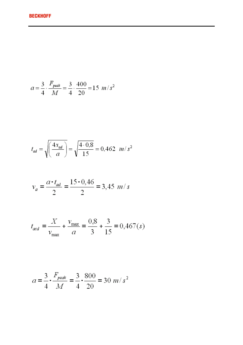 Dimensioning force and speed, Step 1: worst case cycle | BECKHOFF AL2000 Application User Manual | Page 26 / 39