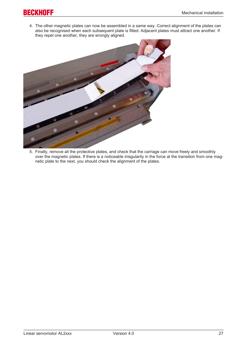 BECKHOFF AL2000 Linear servomotor User Manual | Page 27 / 61