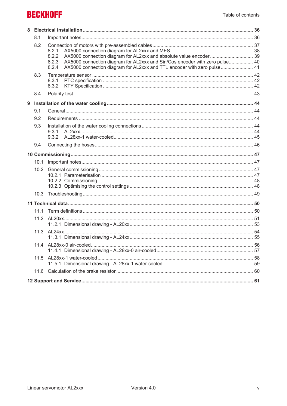 BECKHOFF AL2000 Linear servomotor User Manual | Page 5 / 61