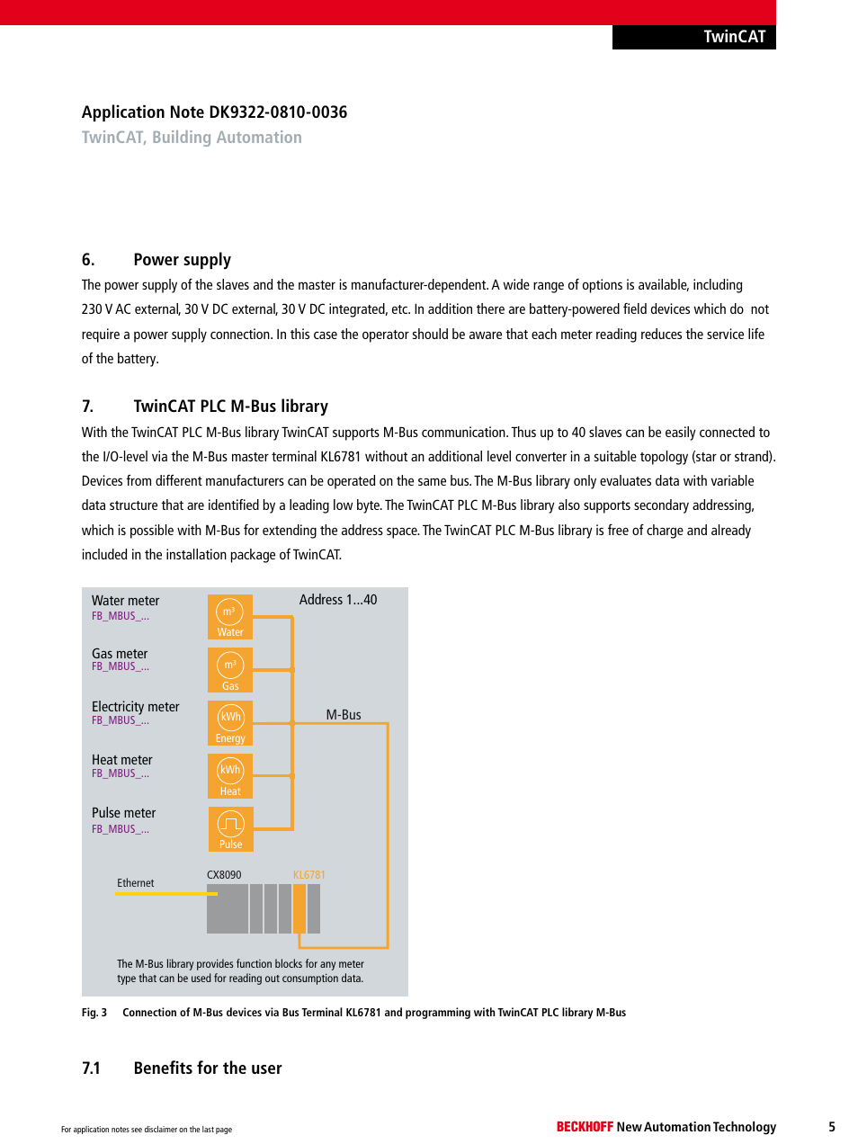 Twincat plc m-bus library, 1 benefits for the user | BECKHOFF DK9322-0810-0036 User Manual | Page 5 / 9