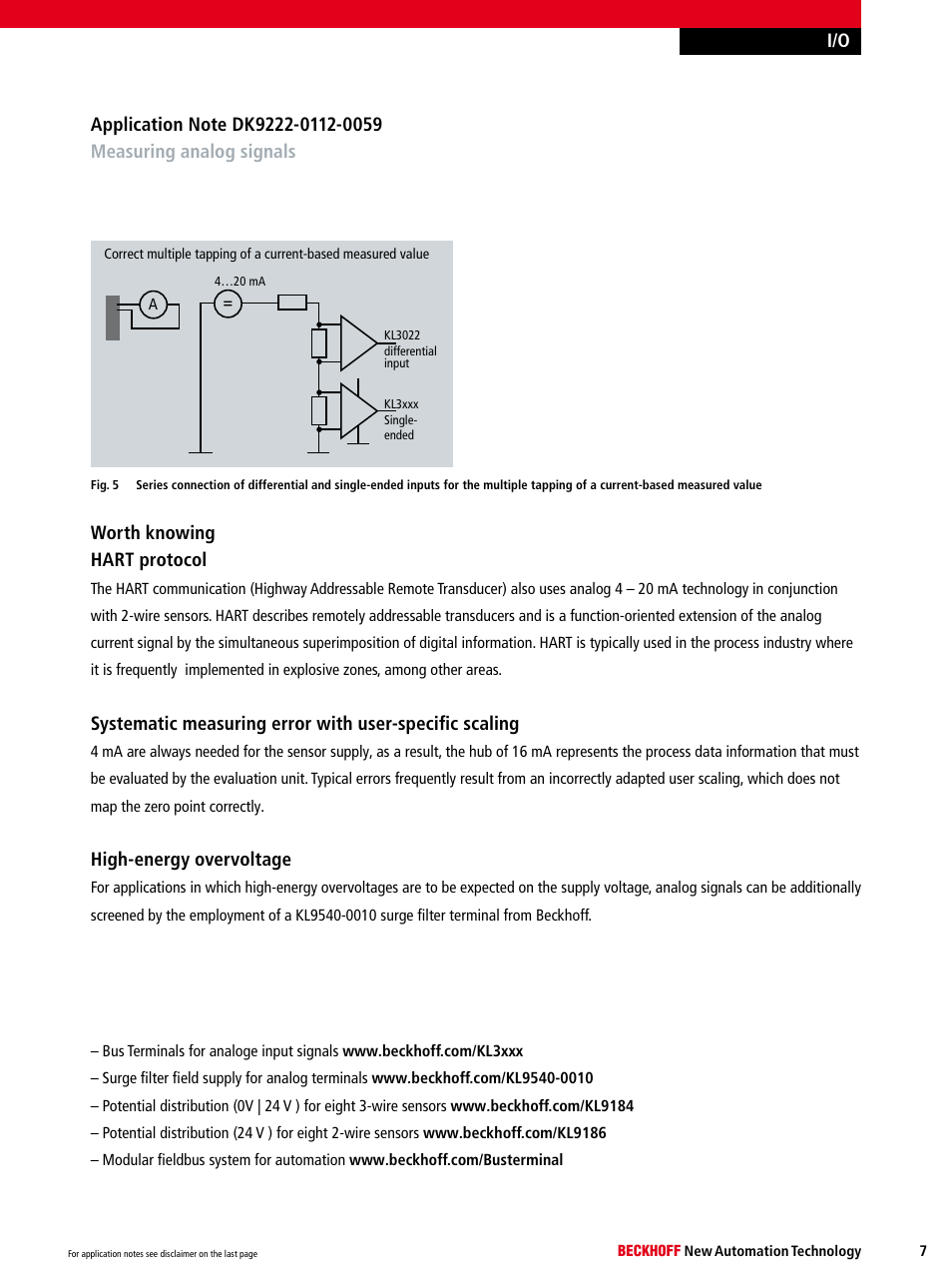 Worth knowing hart protocol, High-energy overvoltage | BECKHOFF DK9222-0112-0059 User Manual | Page 7 / 8