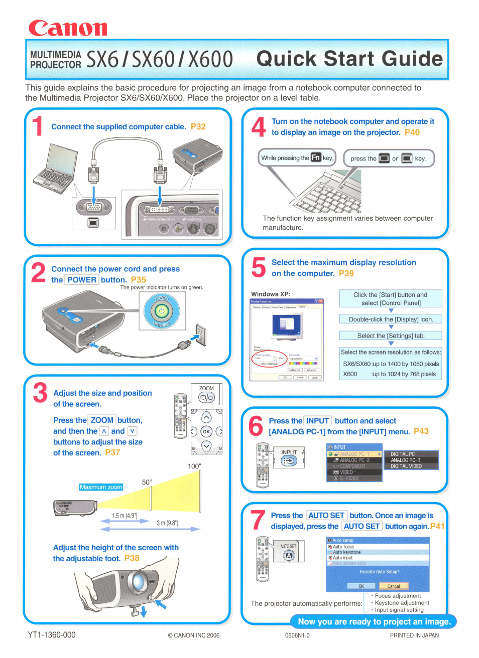 Quick start guide | Canon SX6 User Manual | Page 131 / 133