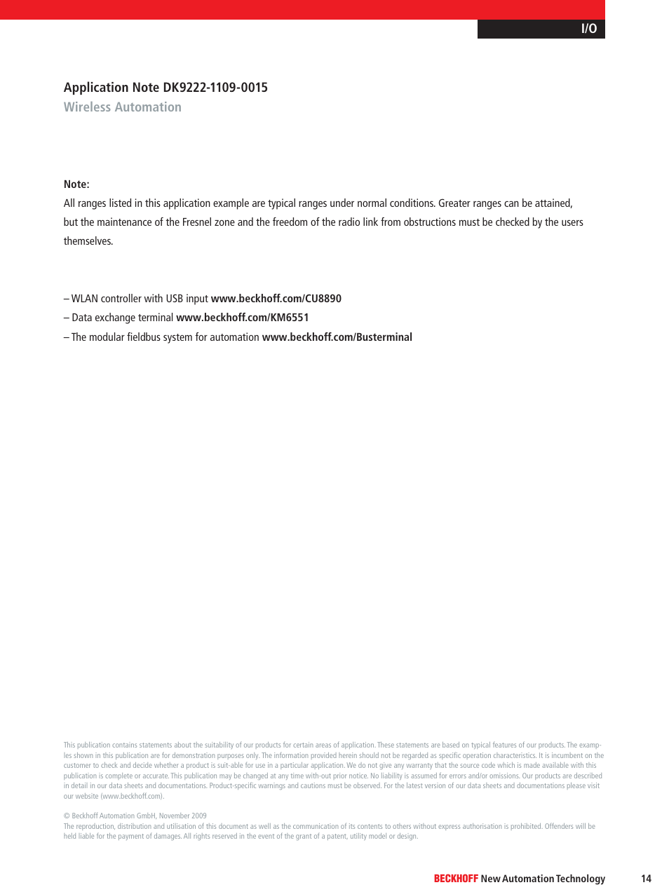 BECKHOFF DK9222-1109-0015 User Manual | Page 14 / 14