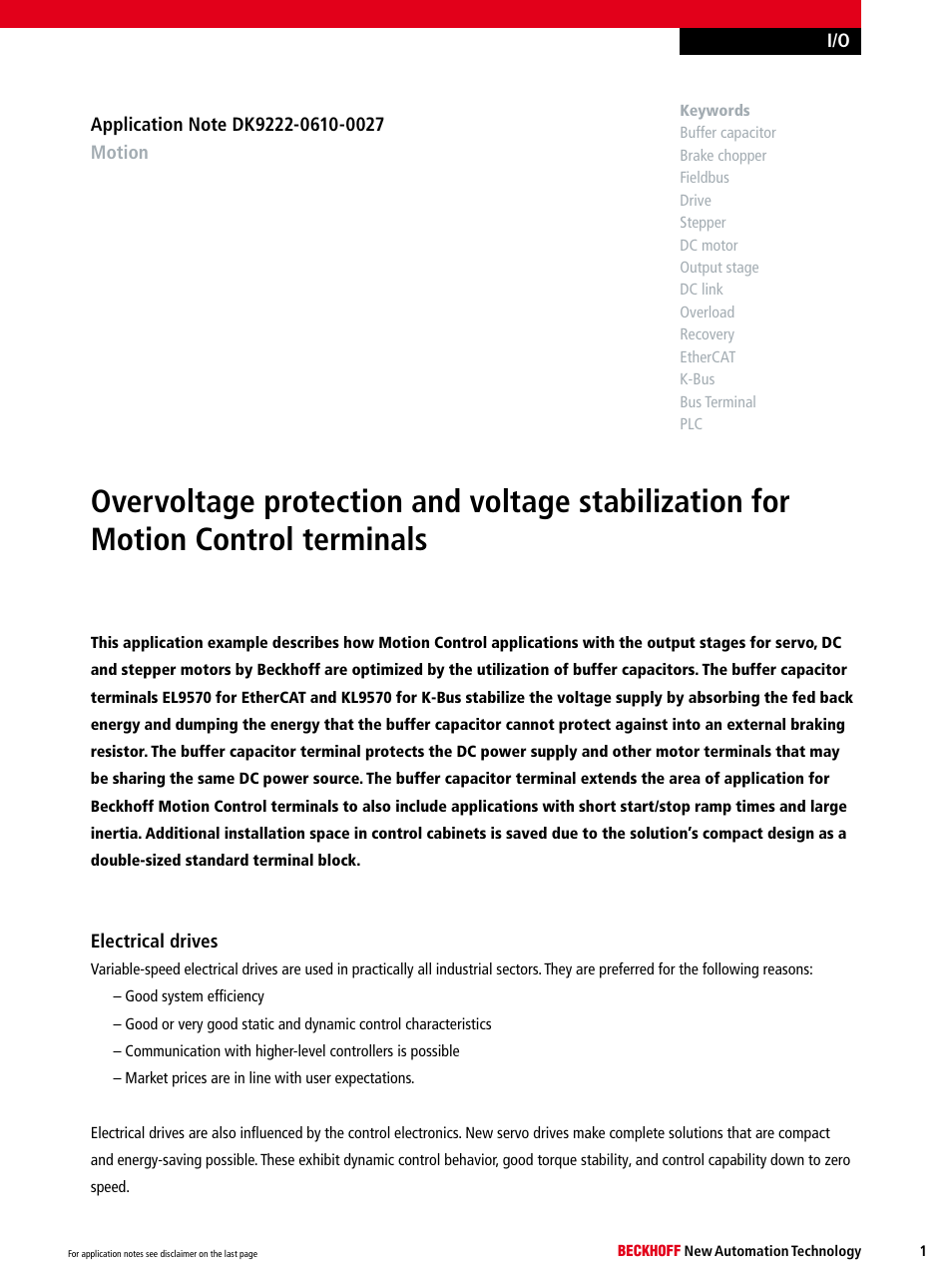 BECKHOFF DK9222-0610-0027 User Manual | 6 pages