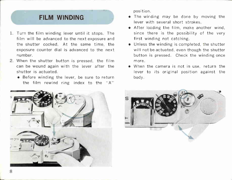 Proper care of your camera, Storage of camera | Canon Model 7S User Manual | Page 10 / 86