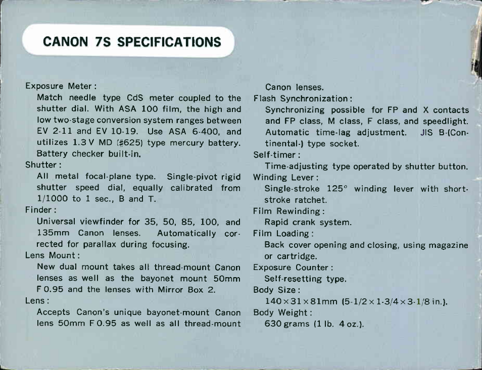 Canon Model 7S User Manual | Page 2 / 86