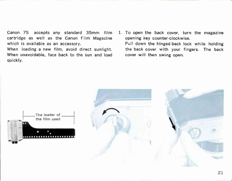 How to set the lens aperture | Canon Model 7S User Manual | Page 23 / 86