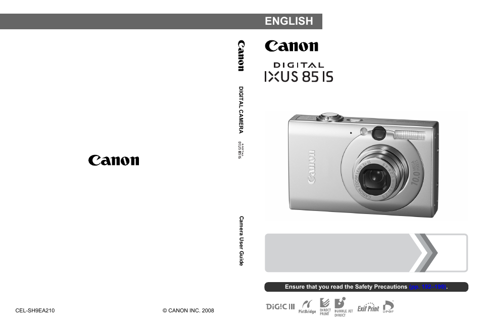 Canon IXUS 85 IS User Manual | 224 pages