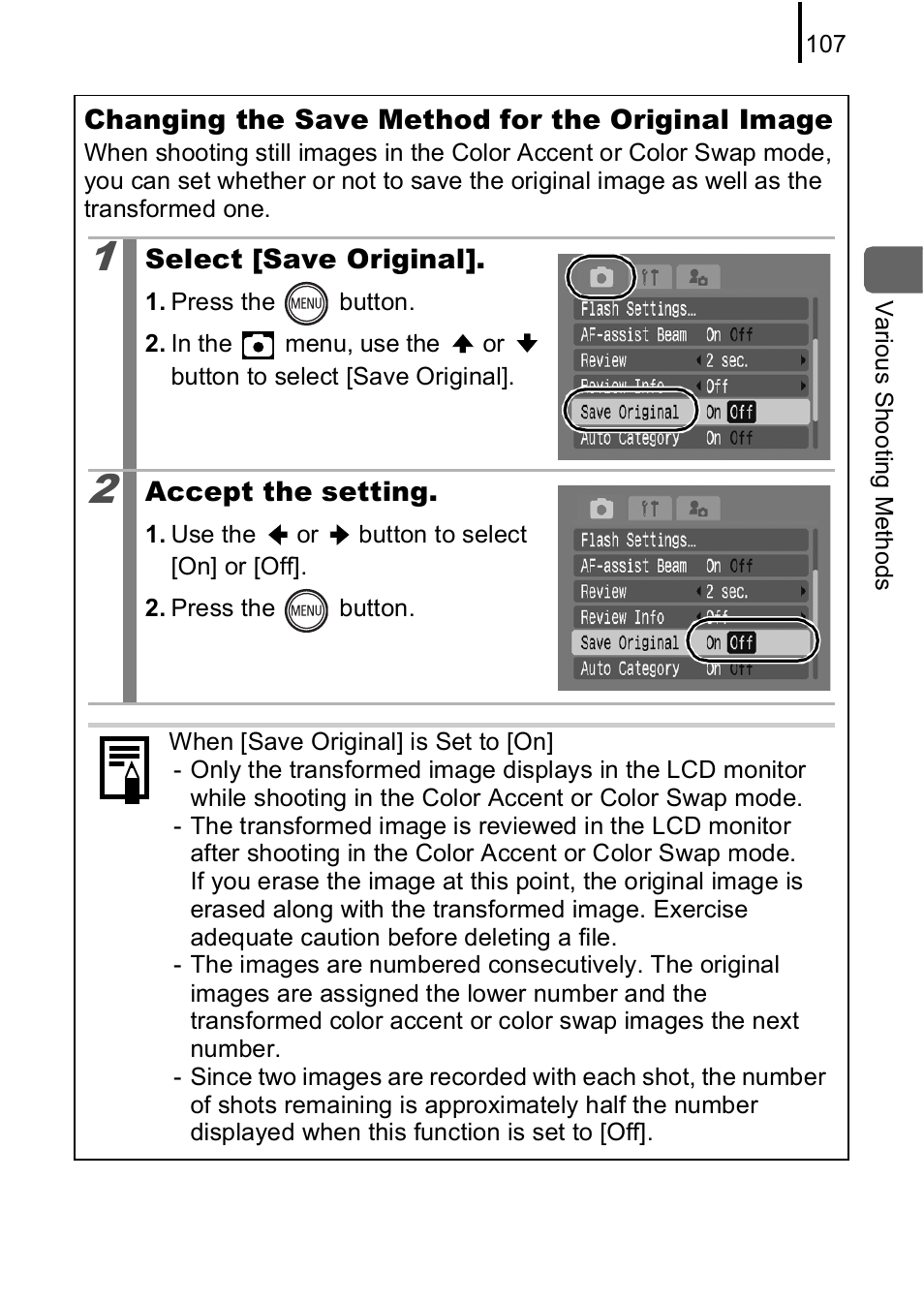 P. 107 | Canon IXUS 85 IS User Manual | Page 109 / 224