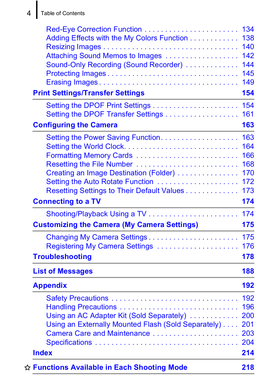 Canon IXUS 85 IS User Manual | Page 6 / 224