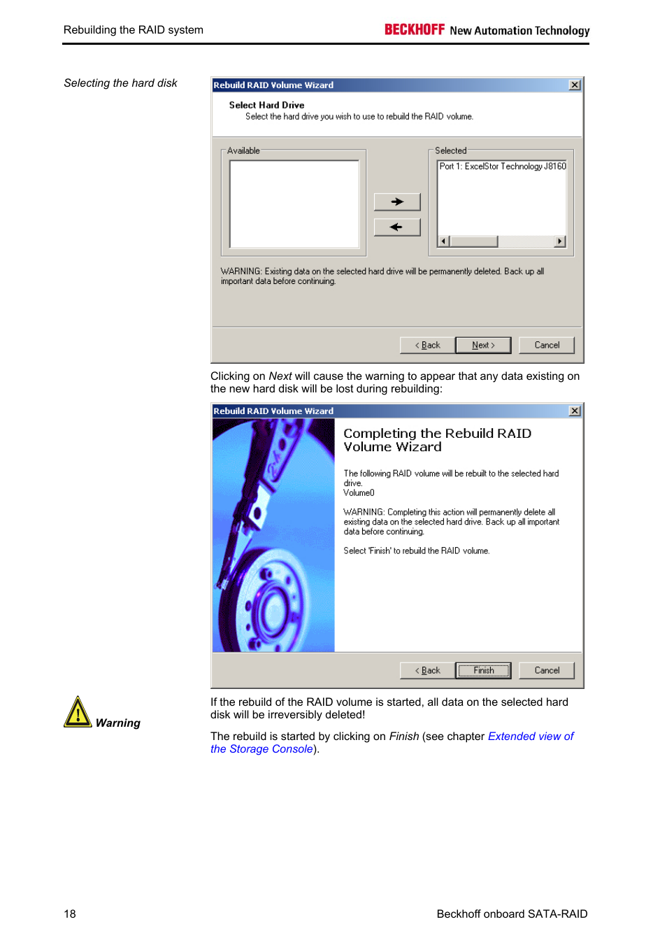 BECKHOFF Onboard SATA RAID User Manual | Page 20 / 25