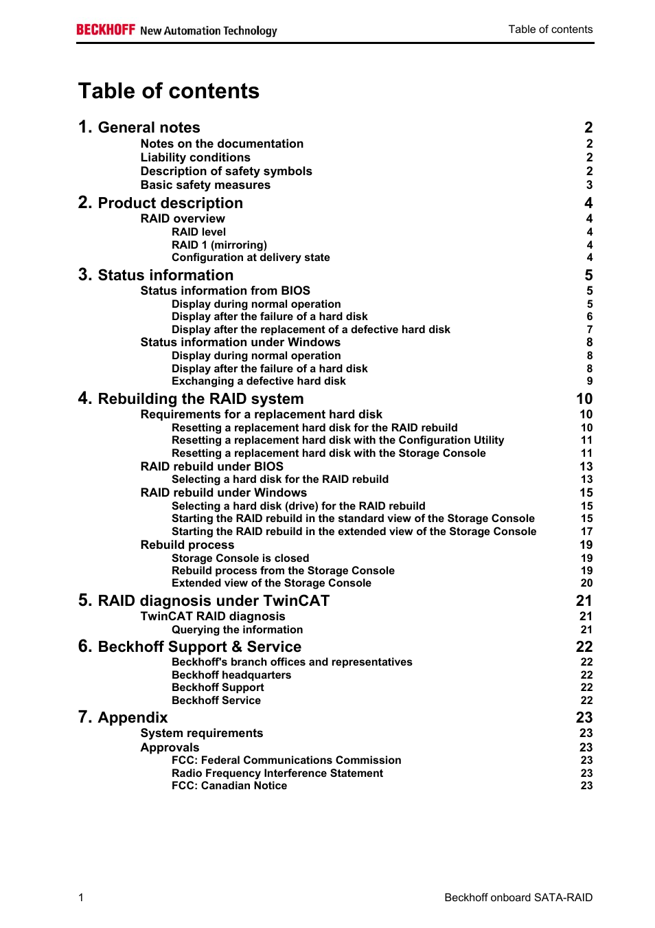 BECKHOFF Onboard SATA RAID User Manual | Page 3 / 25