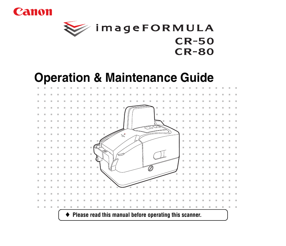 Canon FORMULA CR-80 User Manual | 24 pages