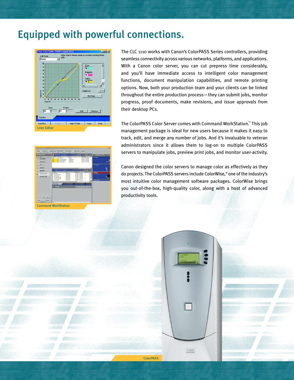 Equipped with powerful connections | Canon CLC 1110 User Manual | Page 4 / 6