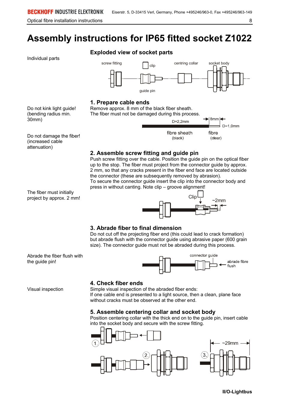 BECKHOFF II/O-Lightbus User Manual | Page 9 / 9