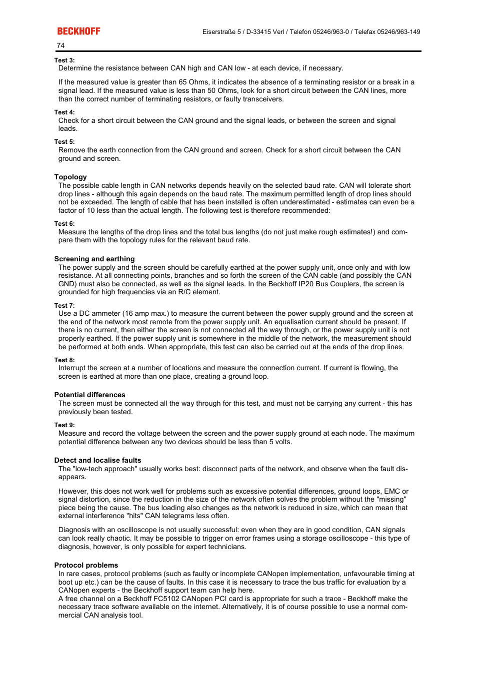 BECKHOFF FC5101 User Manual | Page 74 / 95