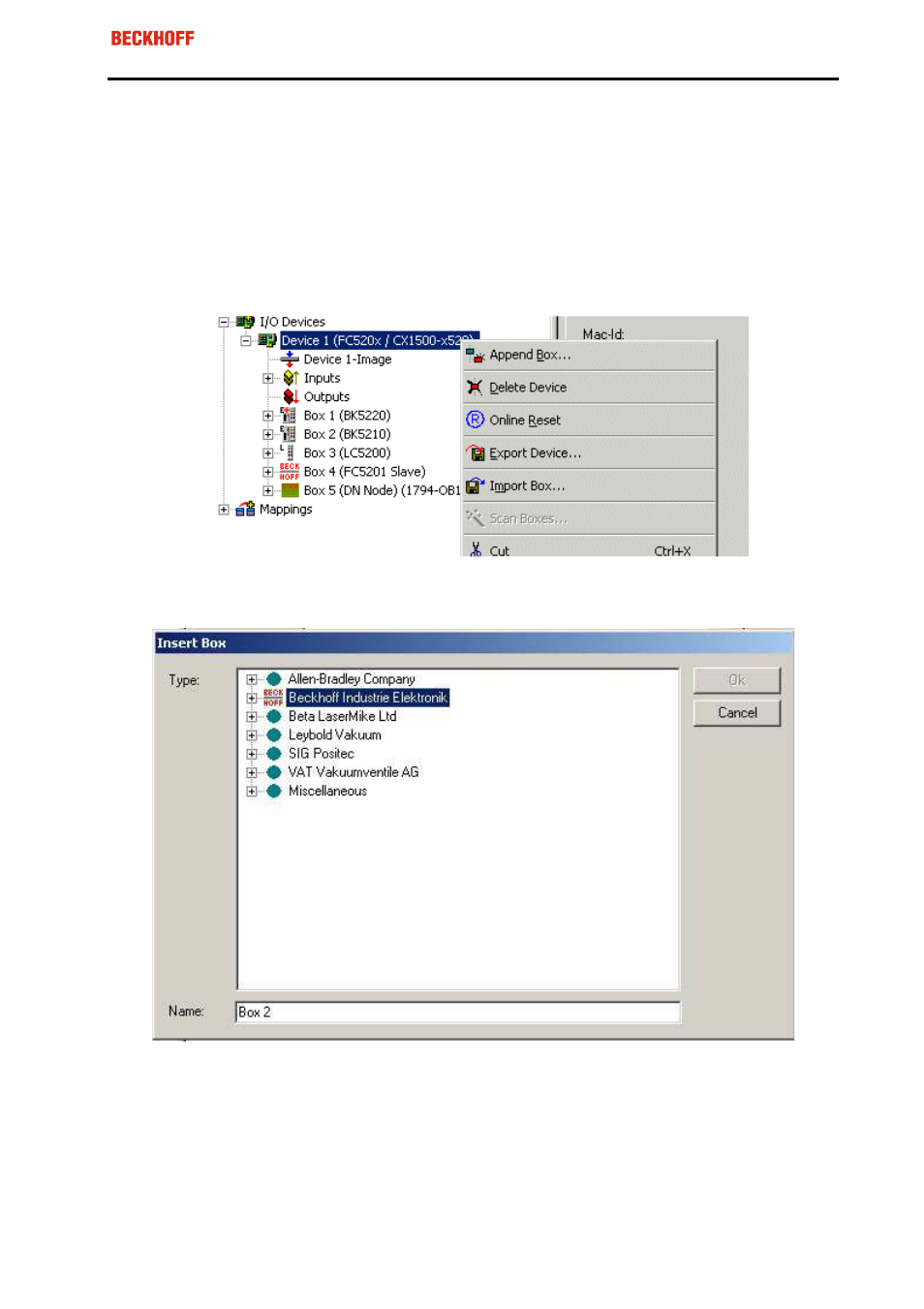 4 devicenet box, 1 append box | BECKHOFF FC520x User Manual | Page 30 / 51