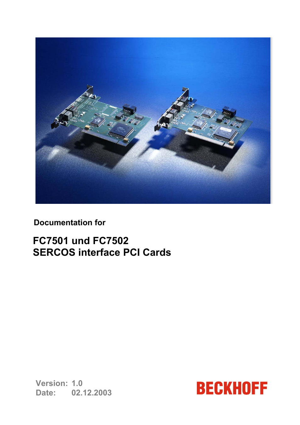 BECKHOFF FC7501 User Manual | 18 pages