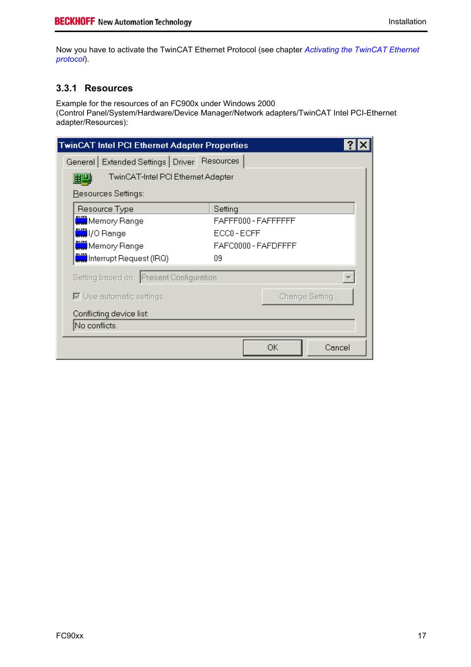 Resources, Resources 17, 1 resources | BECKHOFF FC9001-0010 User Manual | Page 19 / 43