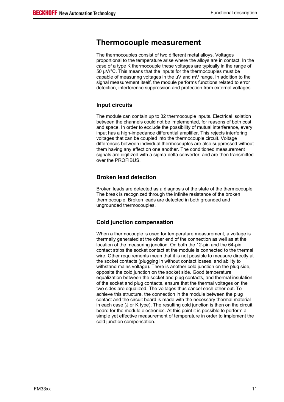 Thermocouple measurement | BECKHOFF FM33xx User Manual | Page 16 / 39