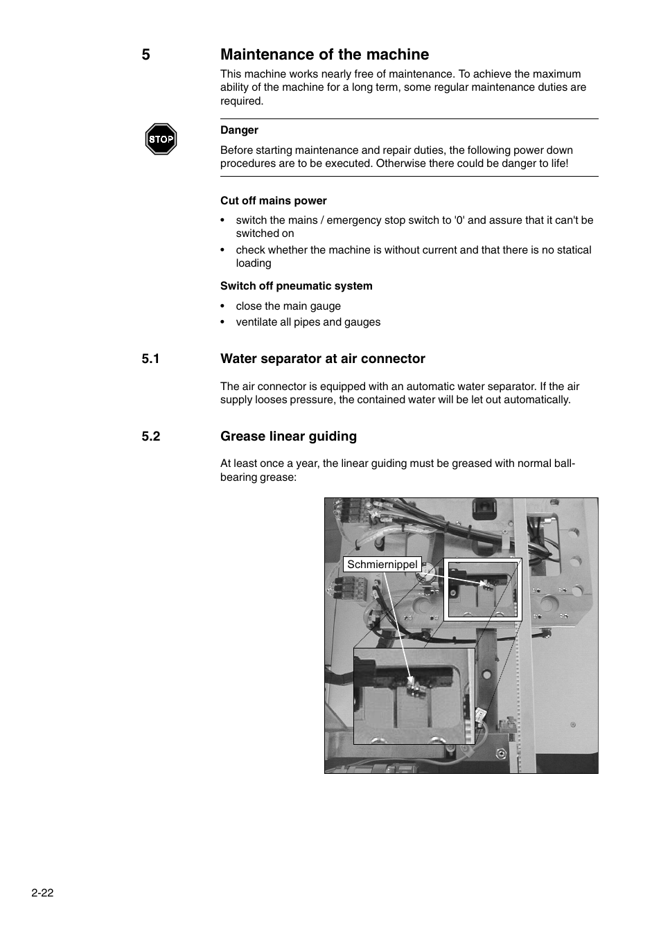 5maintenance of the machine | Beisler 100-54 User Manual | Page 44 / 84