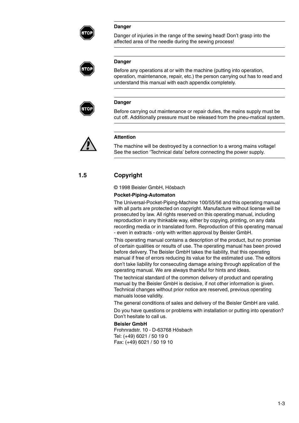 Beisler 100-54 User Manual | Page 5 / 84