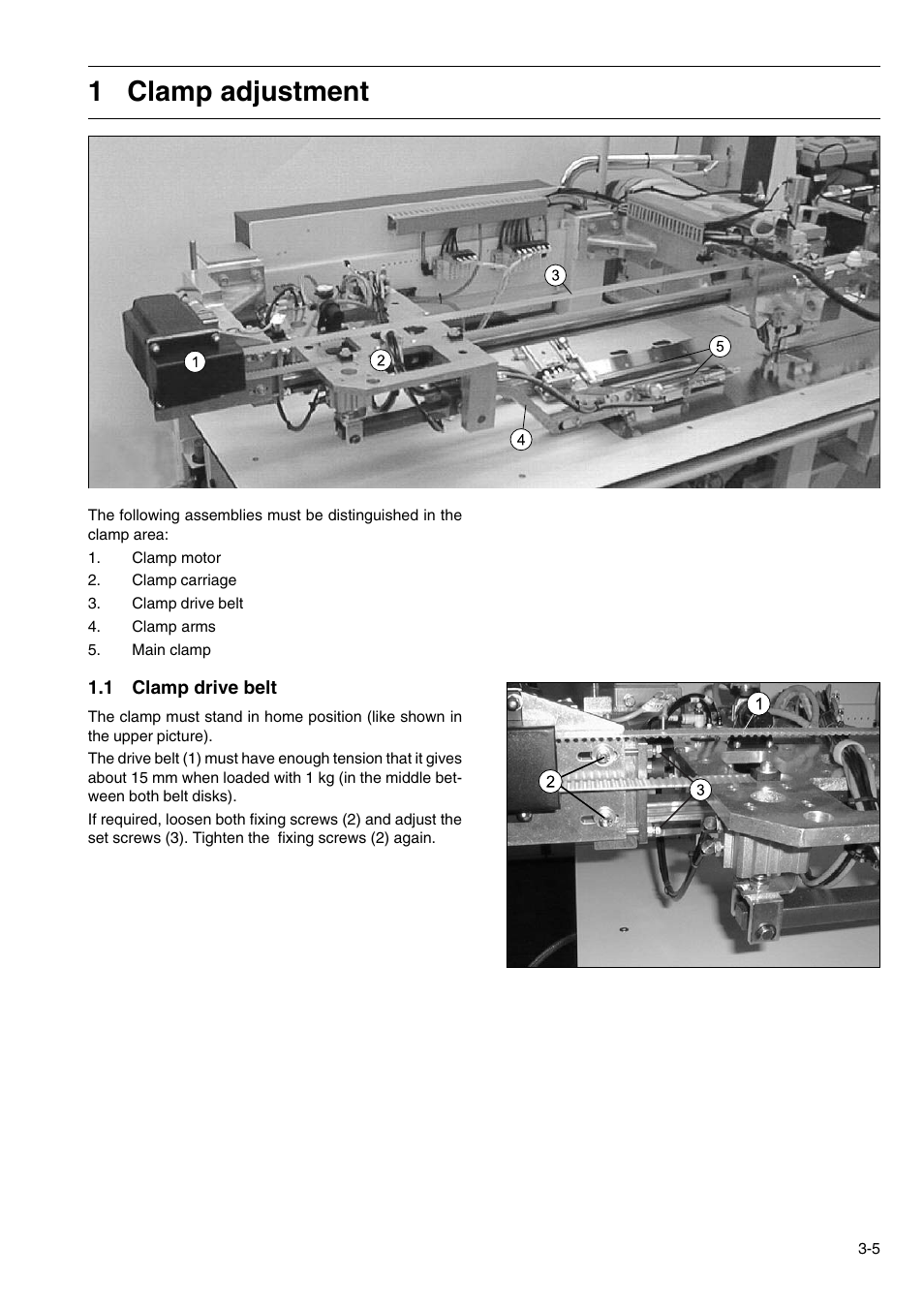 1 clamp adjustment | Beisler 100-54 User Manual | Page 59 / 84