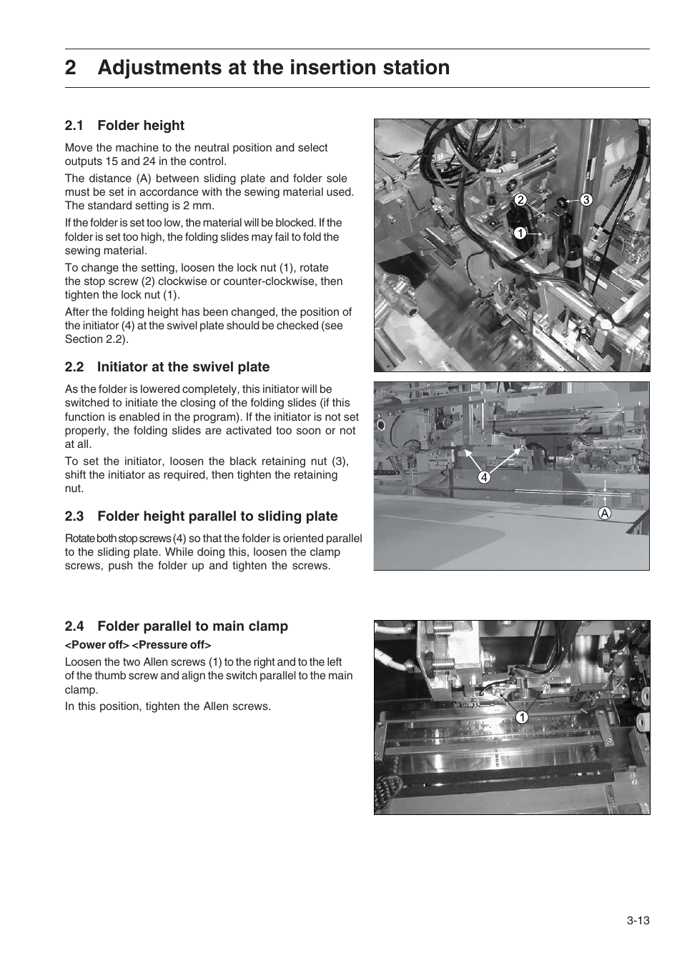 2adjustments at the insertion station | Beisler 100-54 User Manual | Page 67 / 84