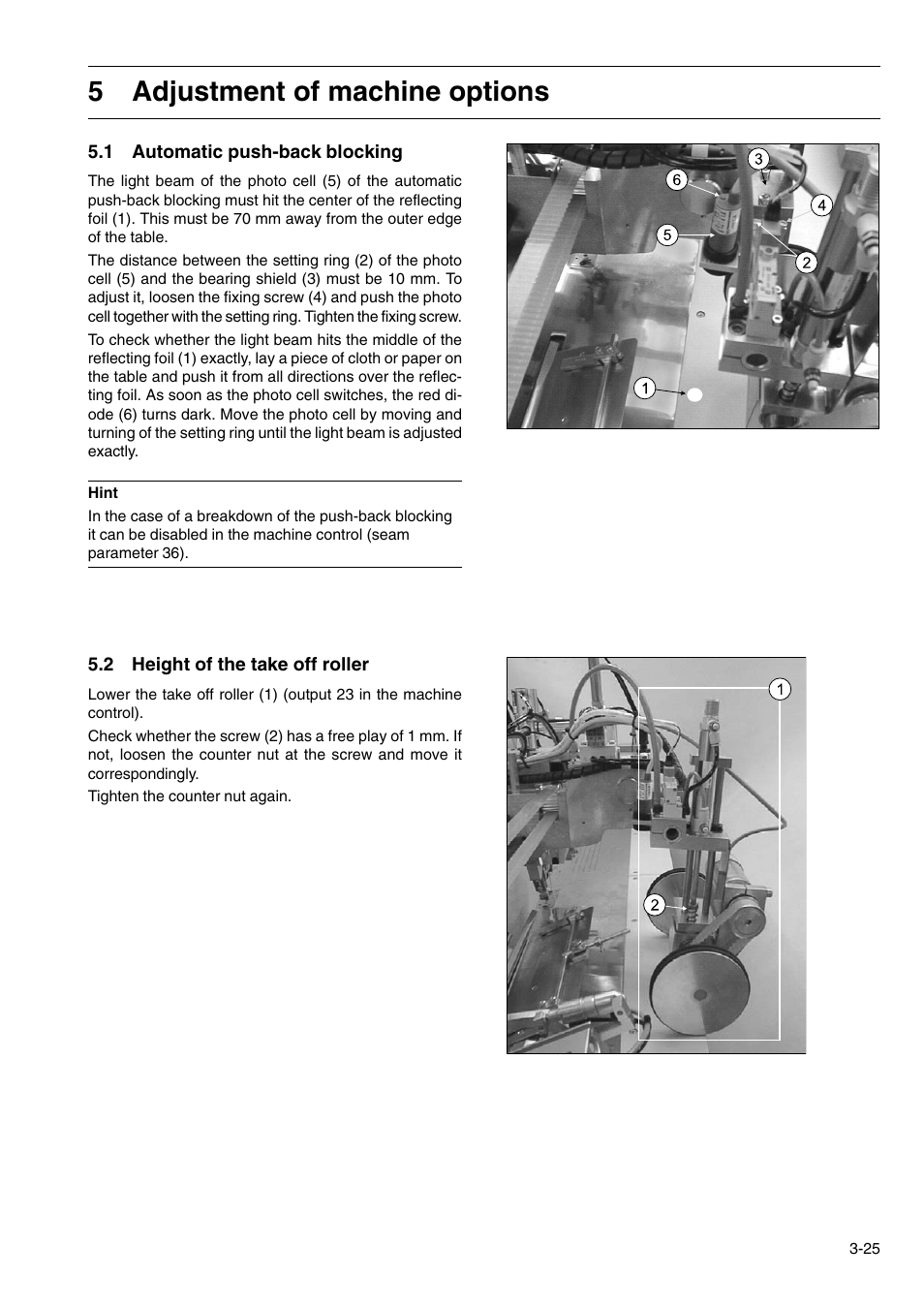 5adjustment of machine options | Beisler 100-54 User Manual | Page 81 / 84