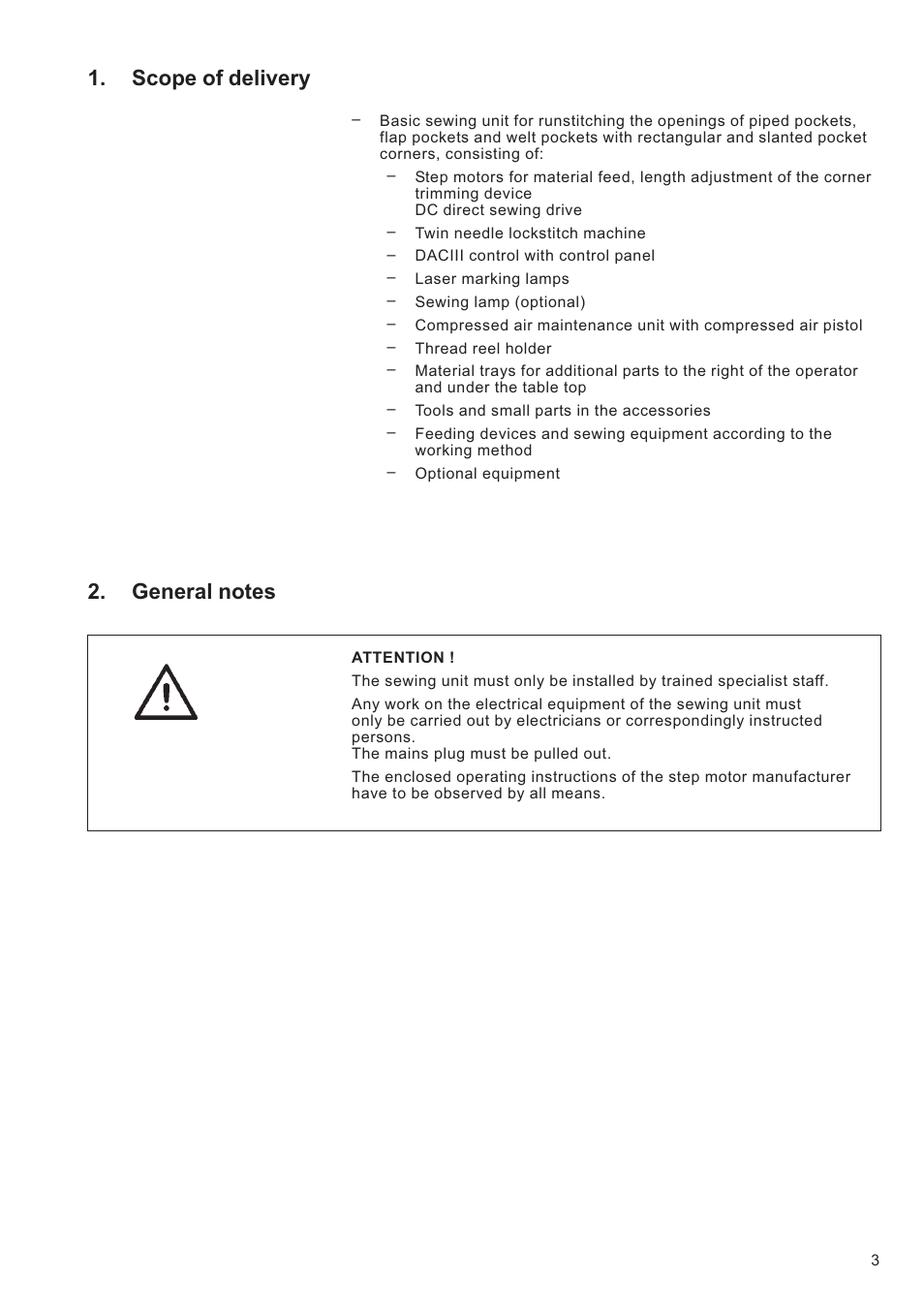 Scope of delivery | Beisler 100-68 User Manual | Page 33 / 142