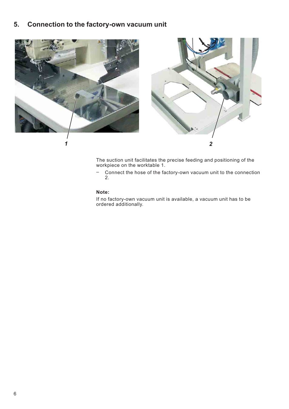 Connection to the factory-own vacuum unit | Beisler 100-68 User Manual | Page 36 / 142