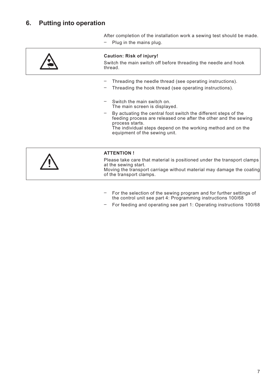 Putting into operation | Beisler 100-68 User Manual | Page 37 / 142