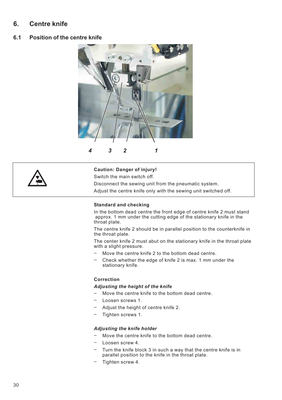 Centre knife | Beisler 100-68 User Manual | Page 68 / 142