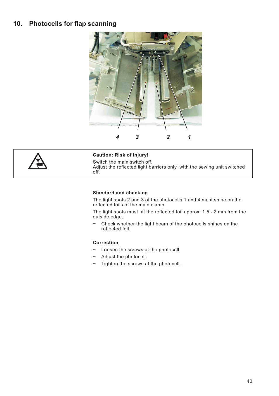 Photocells for flap scanning | Beisler 100-68 User Manual | Page 78 / 142