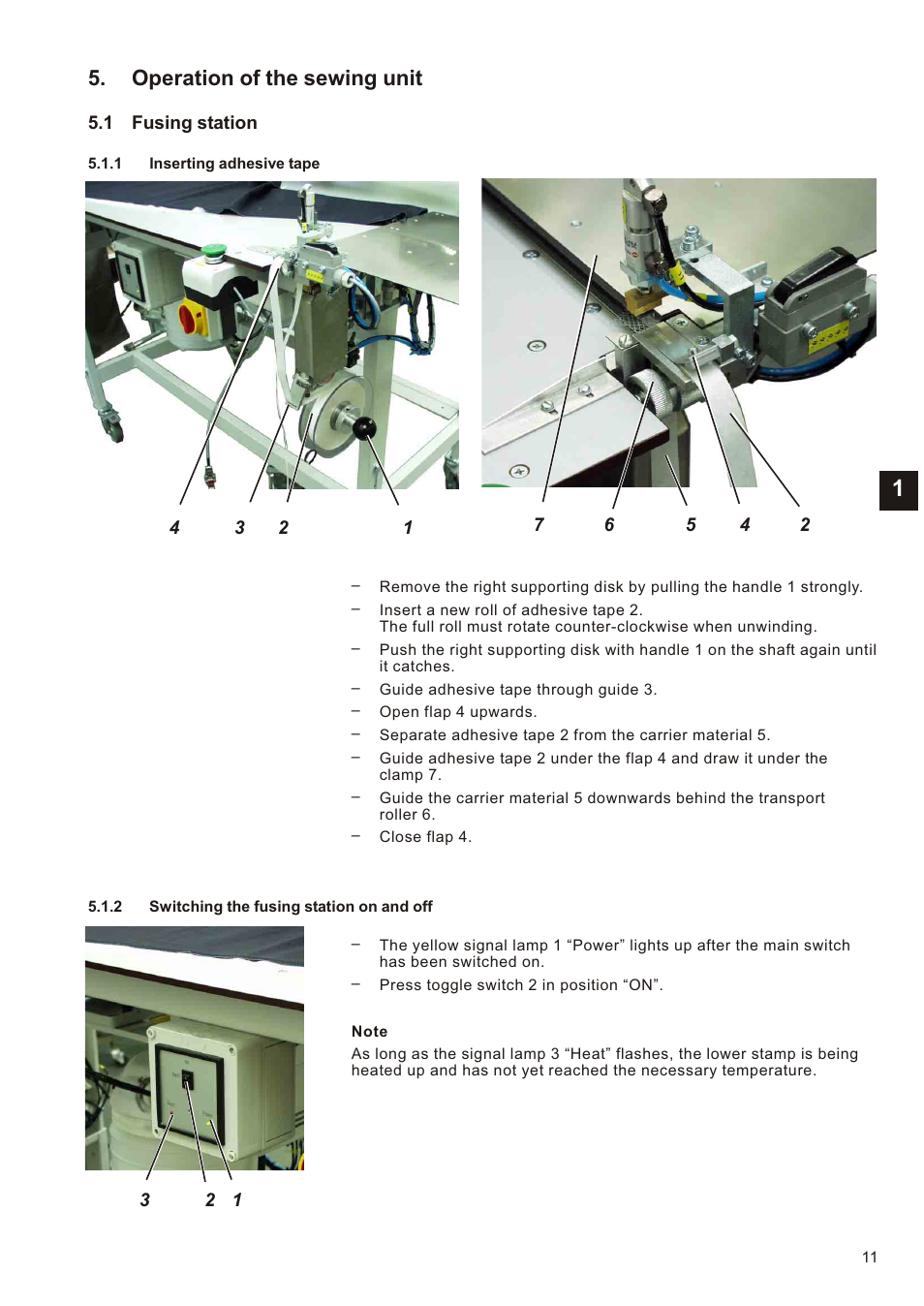 Operation of the sewing unit | Beisler 1225-5 User Manual | Page 15 / 82