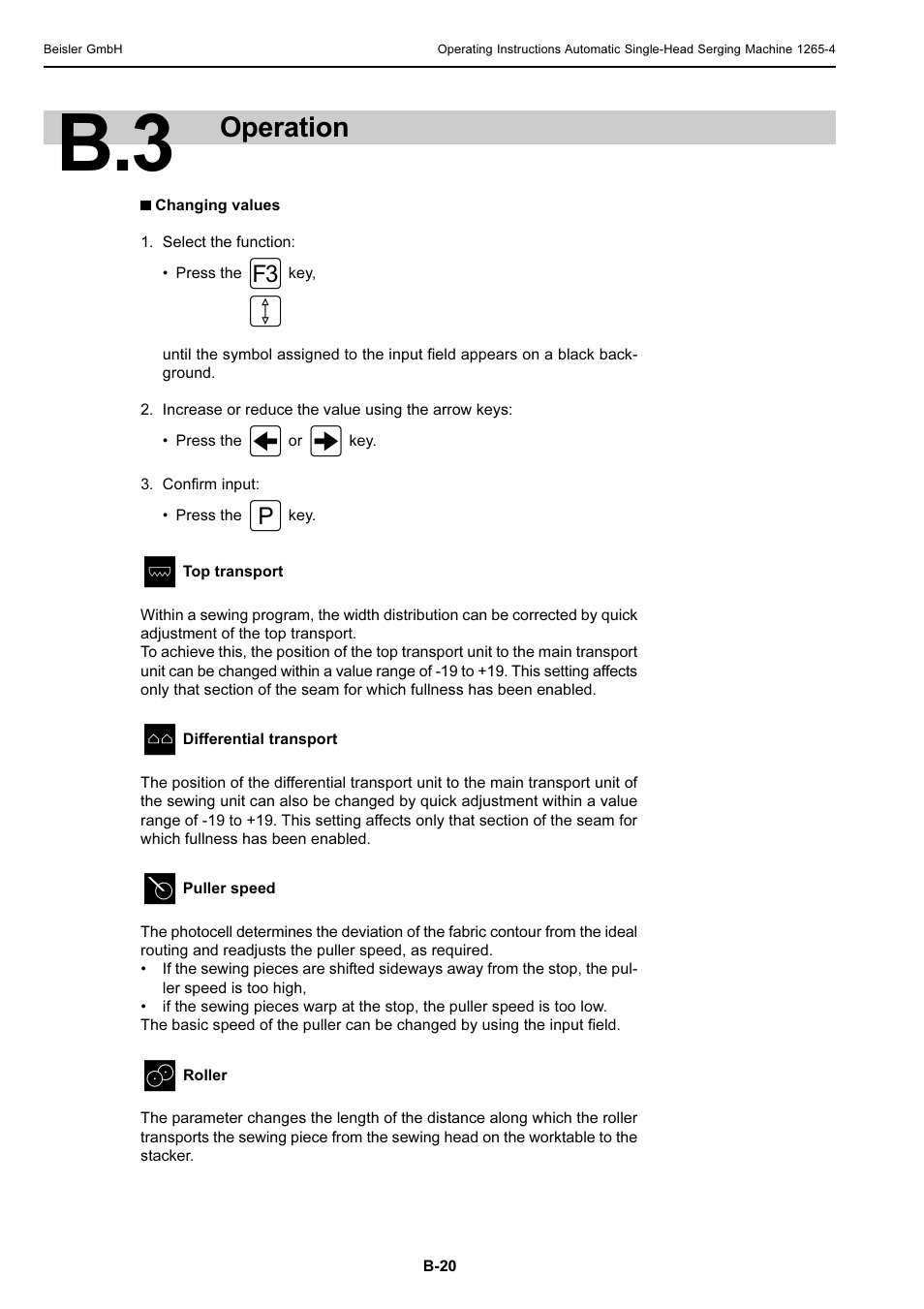 Operation | Beisler 1265-4 User Manual | Page 30 / 100