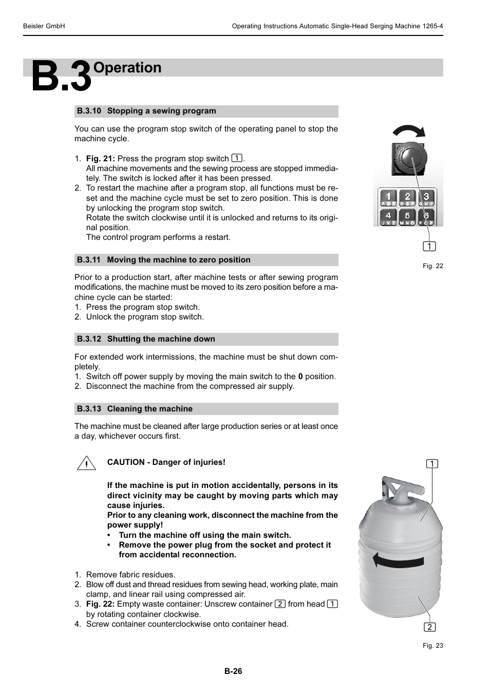 Operation | Beisler 1265-4 User Manual | Page 36 / 100