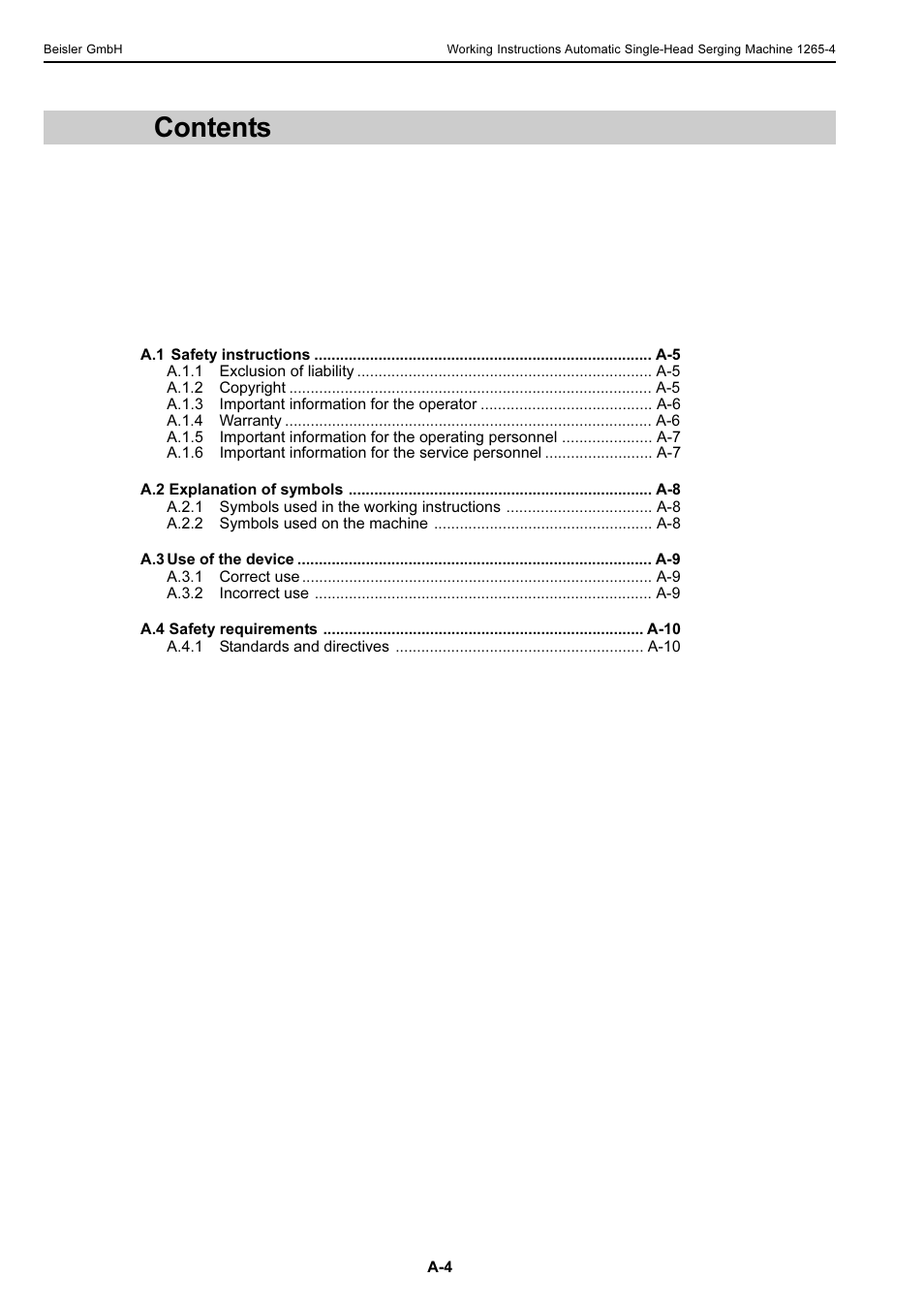 Beisler 1265-4 User Manual | Page 4 / 100