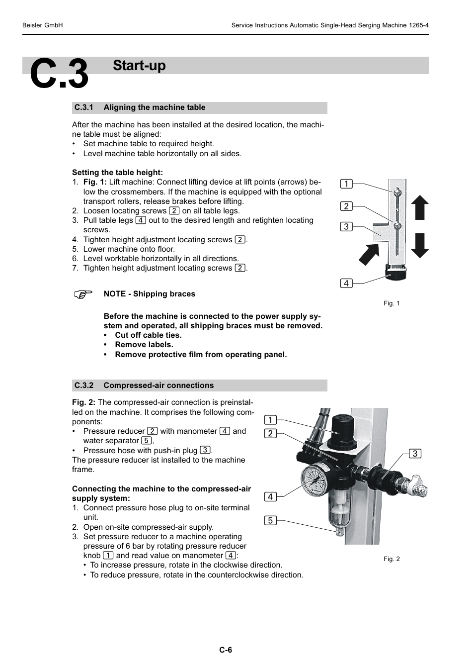 Start-up | Beisler 1265-4 User Manual | Page 42 / 100