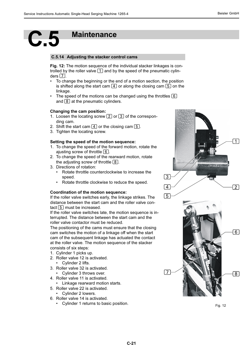 Maintenance | Beisler 1265-4 User Manual | Page 57 / 100