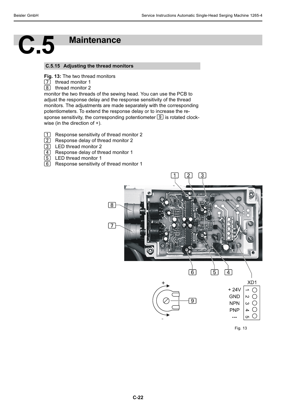 Maintenance | Beisler 1265-4 User Manual | Page 58 / 100