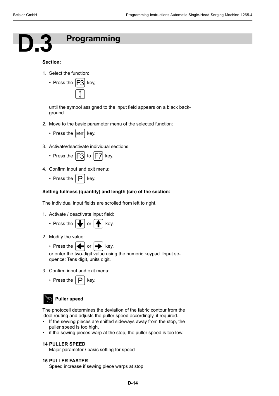 Programming | Beisler 1265-4 User Manual | Page 77 / 100