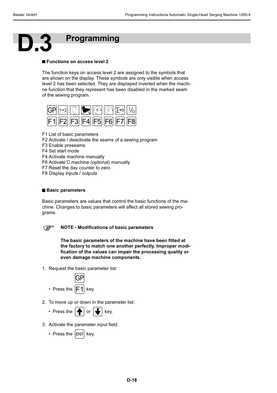 Programming | Beisler 1265-4 User Manual | Page 81 / 100