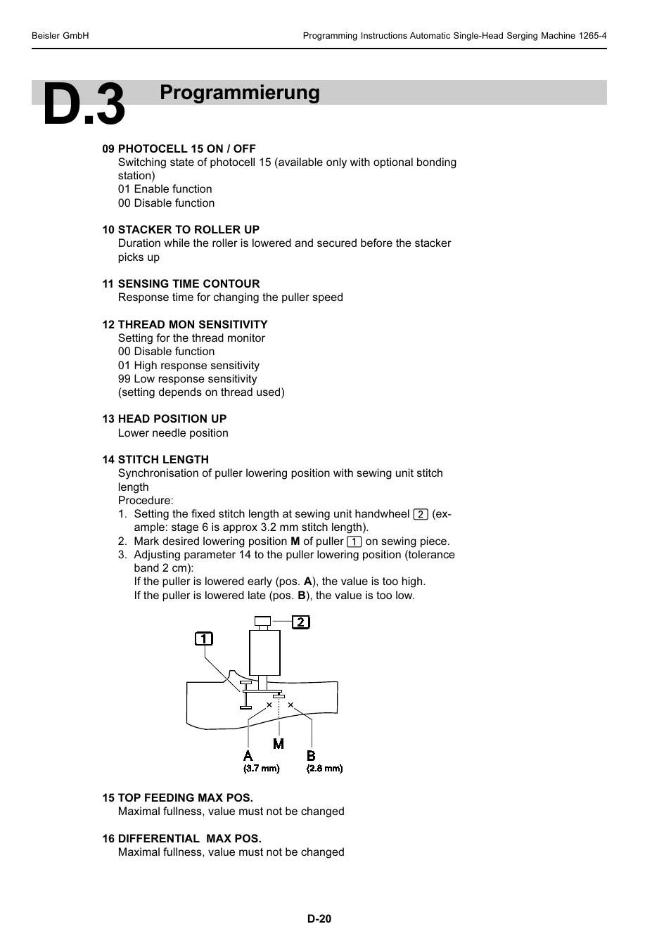 Programmierung | Beisler 1265-4 User Manual | Page 83 / 100