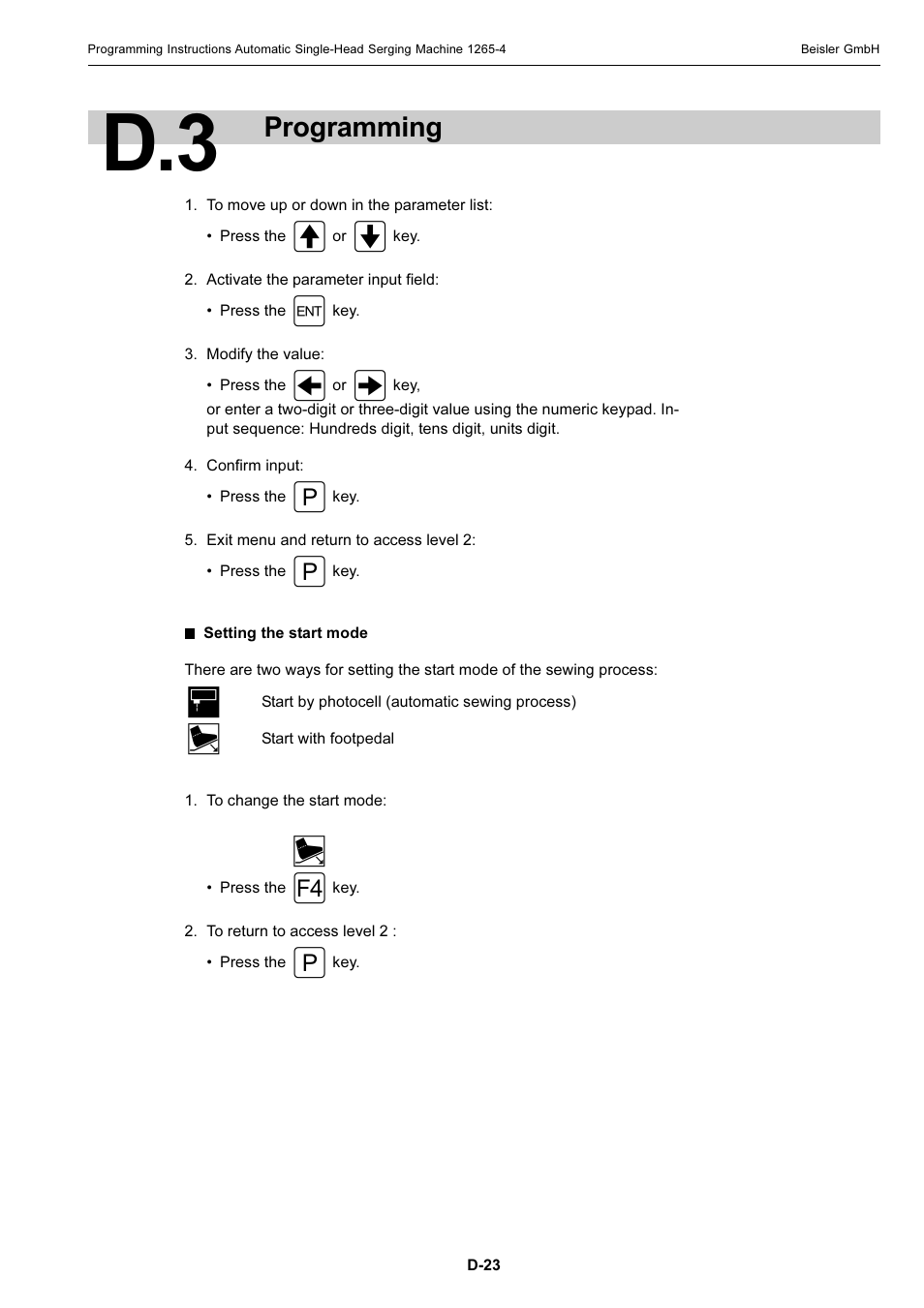 Programming | Beisler 1265-4 User Manual | Page 86 / 100