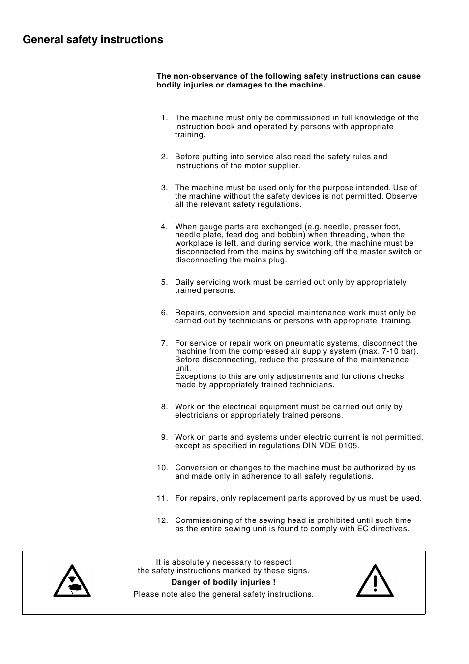 General safety instructions | Beisler 1265-5 User Manual | Page 3 / 113