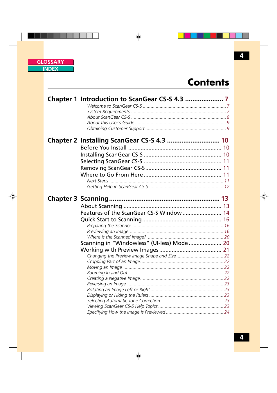 Canon CS-S 4.3 User Manual | Page 4 / 109