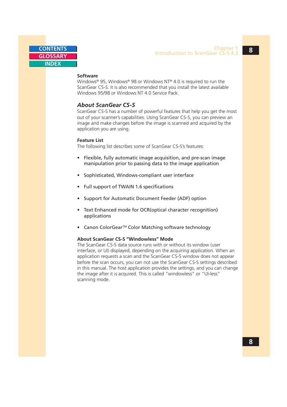 Canon CS-S 4.3 User Manual | Page 8 / 109